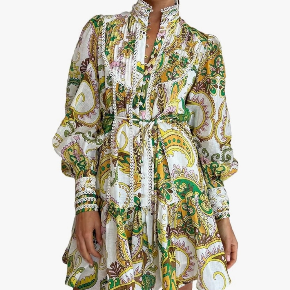 Button Down Shift Swing Dress Ruffle Sleeve Tunic Midi Sundress Pockets Mini